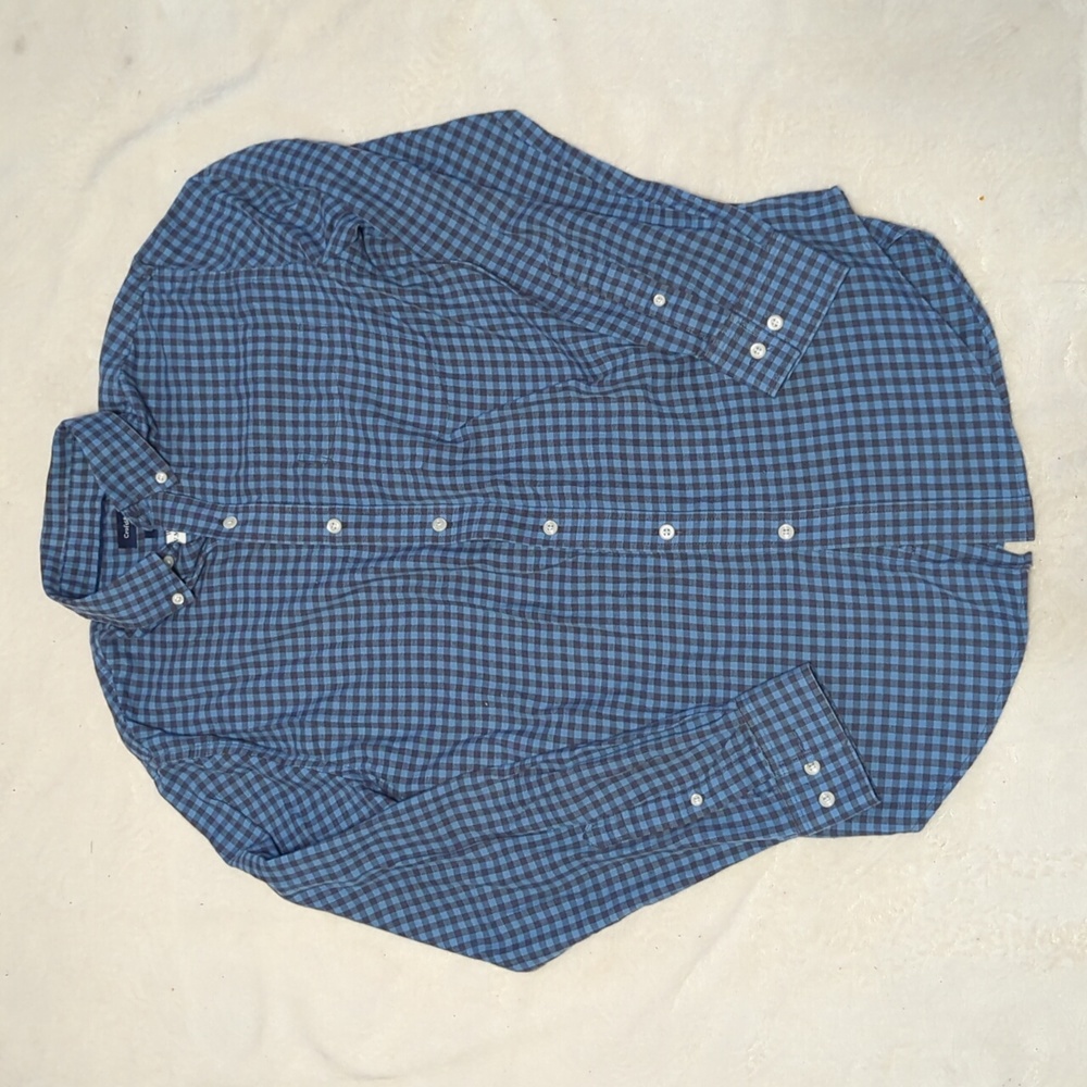 Croft & Barrow men's Blue and Black Plaid flannel stretch fit small